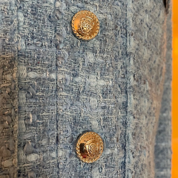 Zara blue Short Boucle Jacket Size M EXCELLENT condition - Picture 6 of 11